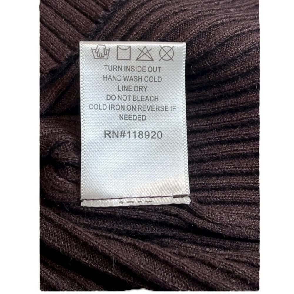 LUCY PARIS Calais Knit Sweater, Fitted, Long Sleeve, Color Brown, Size‎ Large - Picture 10 of 12